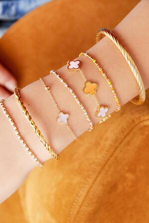 Bracelet multicolor clovers Gold Stainless Steel h5 Picture2